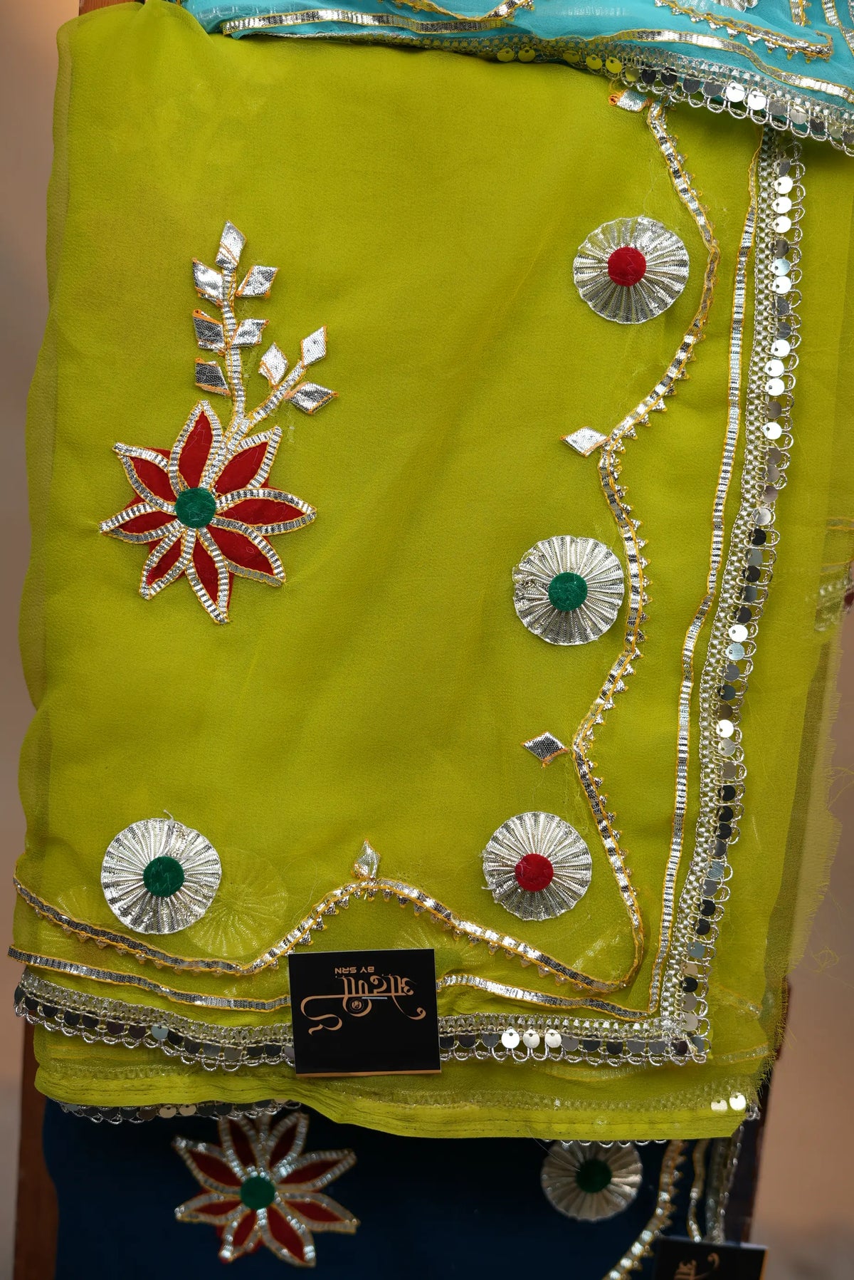 Pure Georgette Saree With Kacchi Gota Patti Handwork (Only Saree – Without Aangi Blouse)