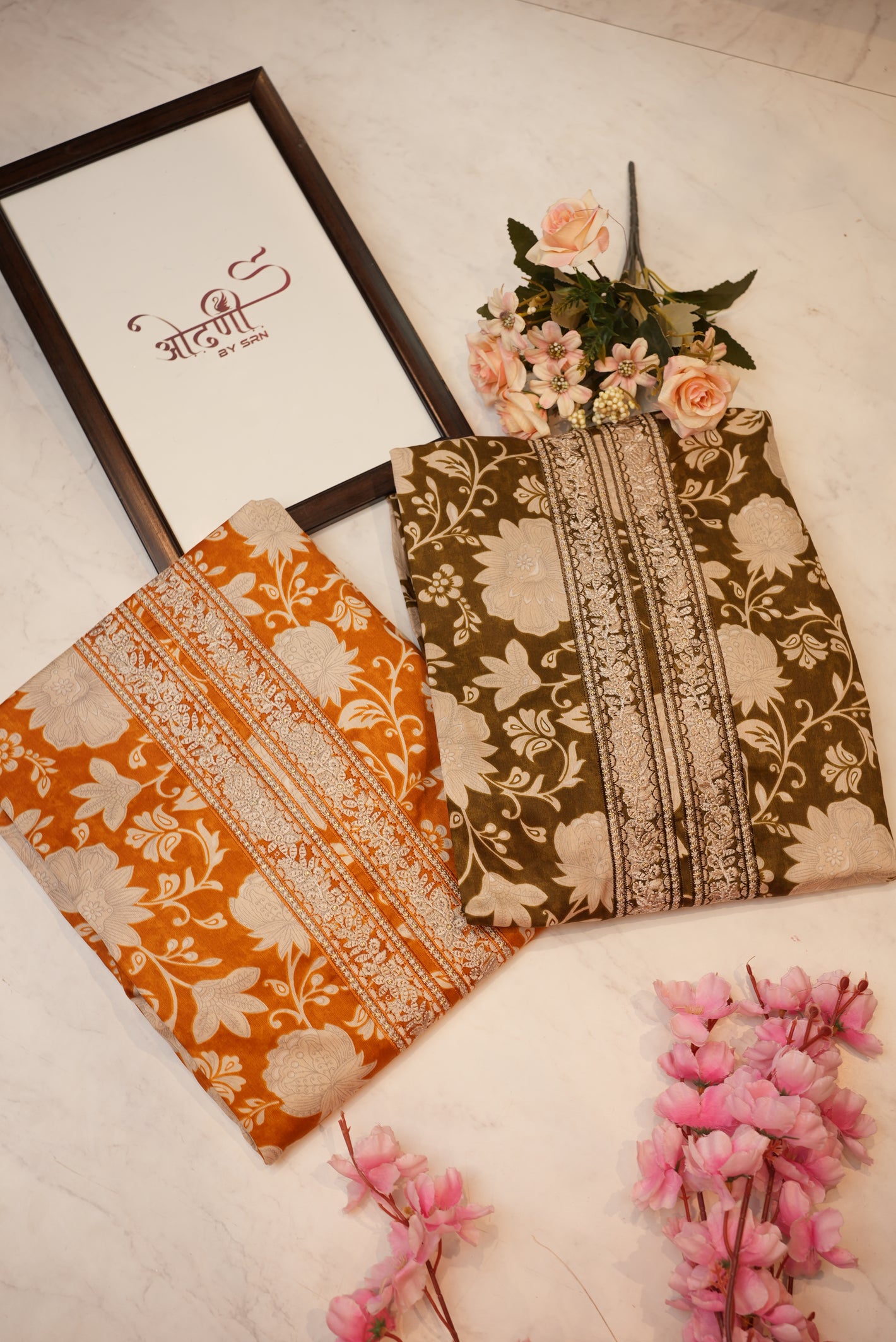 Pure cotton tie work suit with floral print ##SF001