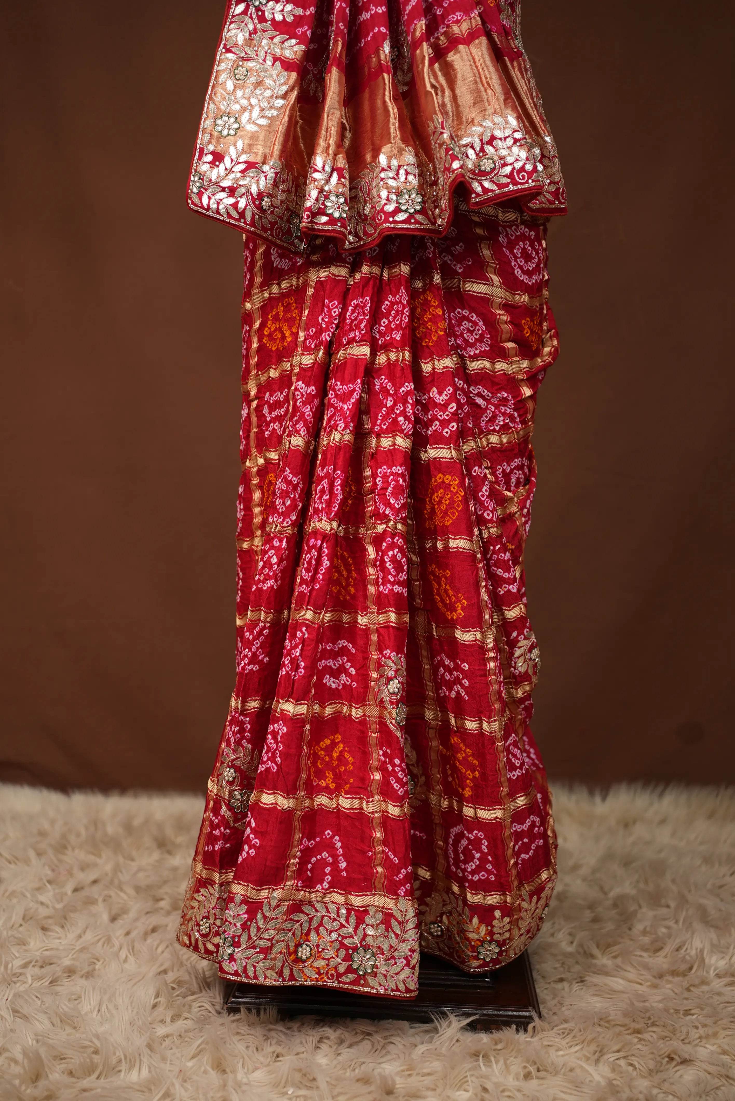 Ghatchola Design Pure Gazzi Silk Saree With Gota Patti Handwork (With Blouse) SR0112