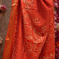 NAVRATI AND KARWA CHOUTH SPECIAL DOLA SILK FABRIC BANDHANI PRINT SAREE WITH AARI TARI WROK AND PEACOCK DESIGN ##SR408