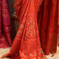 NAVRATI AND KARWA CHOUTH SPECIAL DOLA SILK FABRIC BANDHANI PRINT SAREE WITH AARI TARI WROK AND PEACOCK DESIGN ##SR408