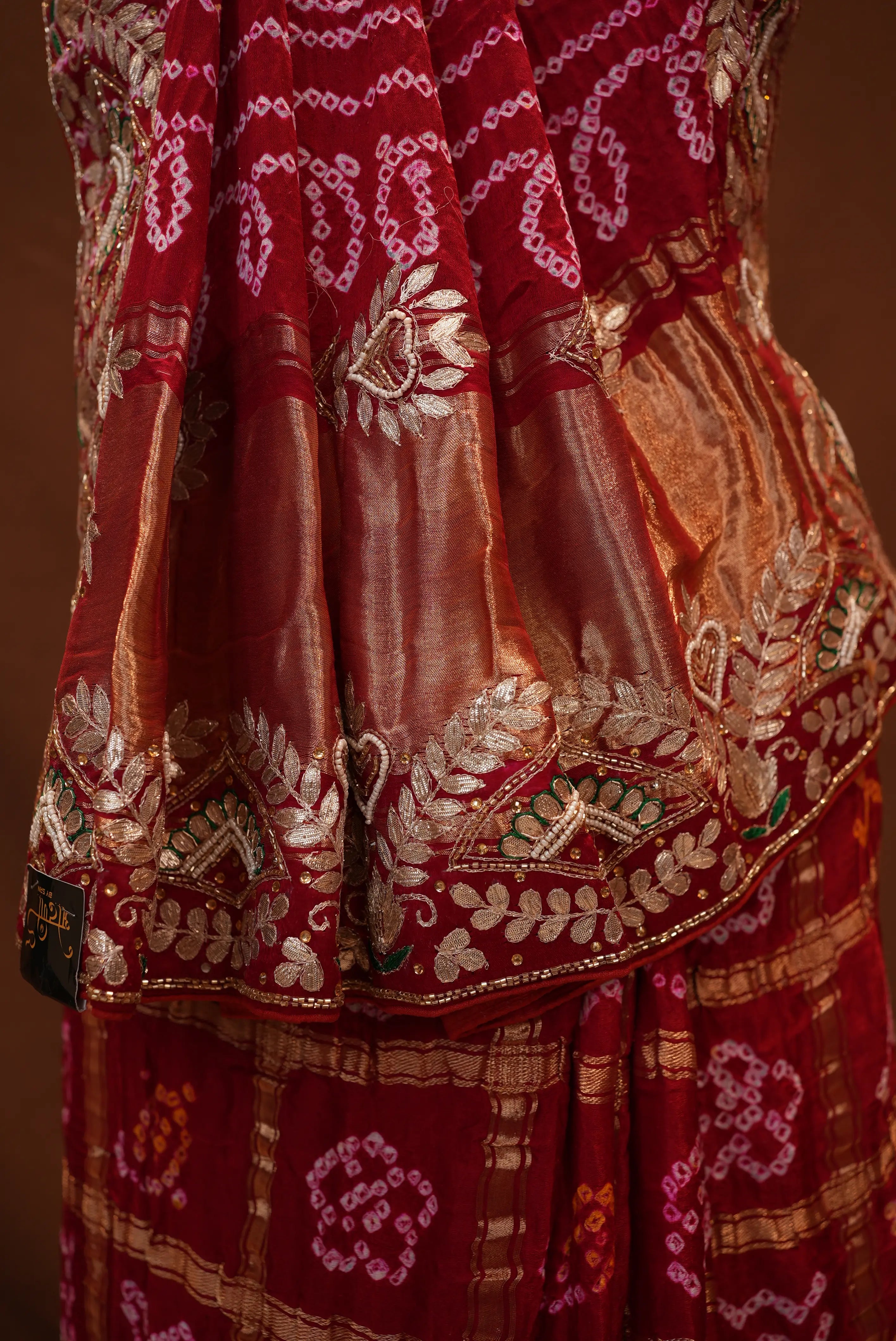 Garchola Design Pure Gajji Silk Saree With gota patti (With Blouse)