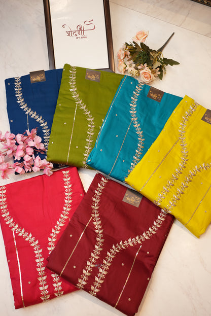 Pure cotton  embroidery suit with dupatta (UNSTITCHED) ##SF007