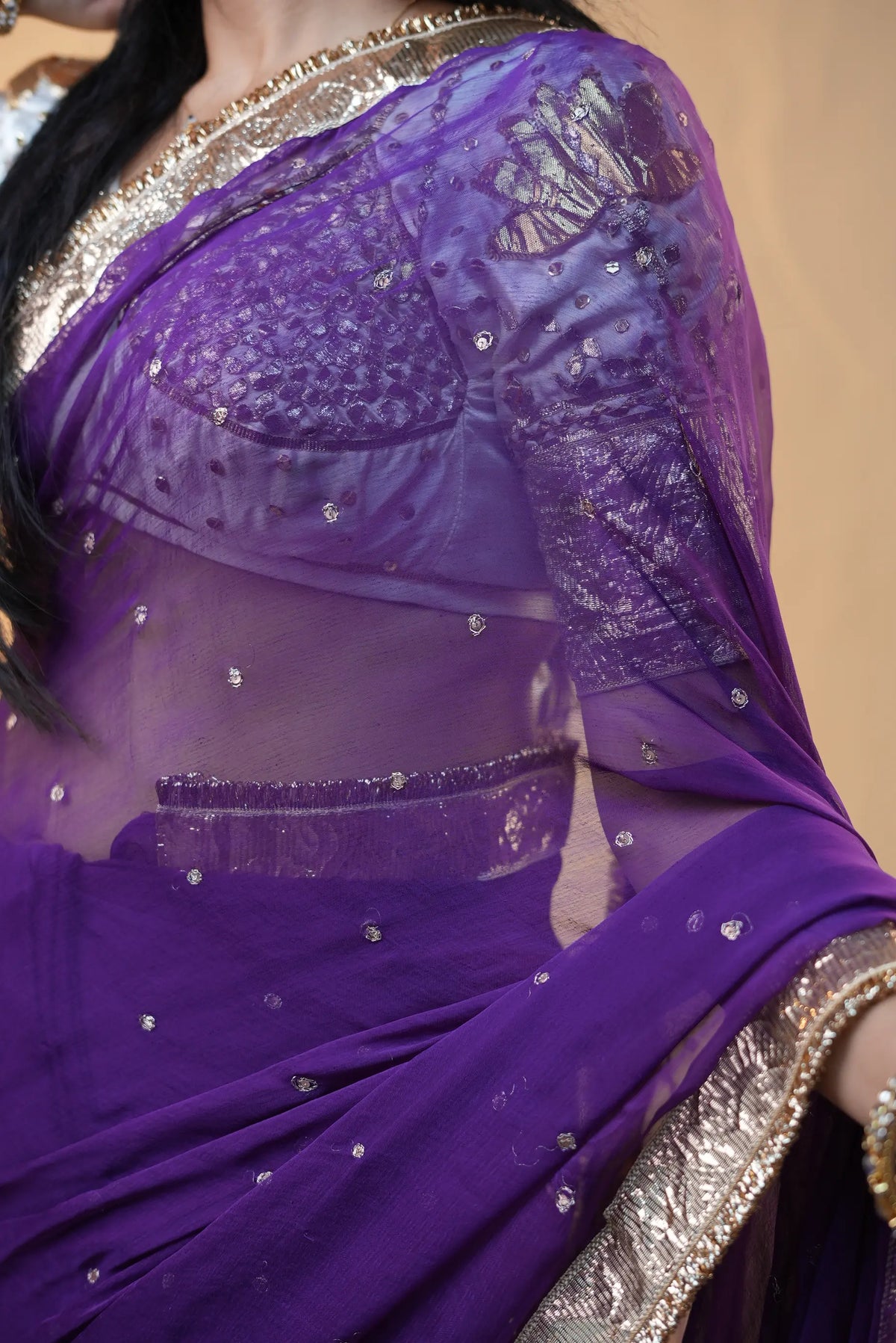 Traditional Rajputi Khara Gota & Sequin Work Saree (PRE-BOOKING ITEM)