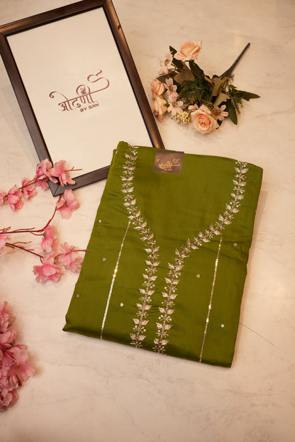 Pure cotton  embroidery suit with dupatta (UNSTITCHED) ##SF007