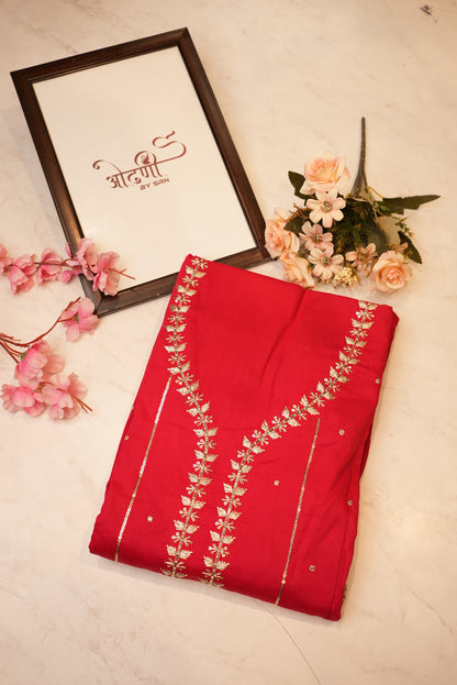 Pure cotton  embroidery suit with dupatta (UNSTITCHED) ##SF007