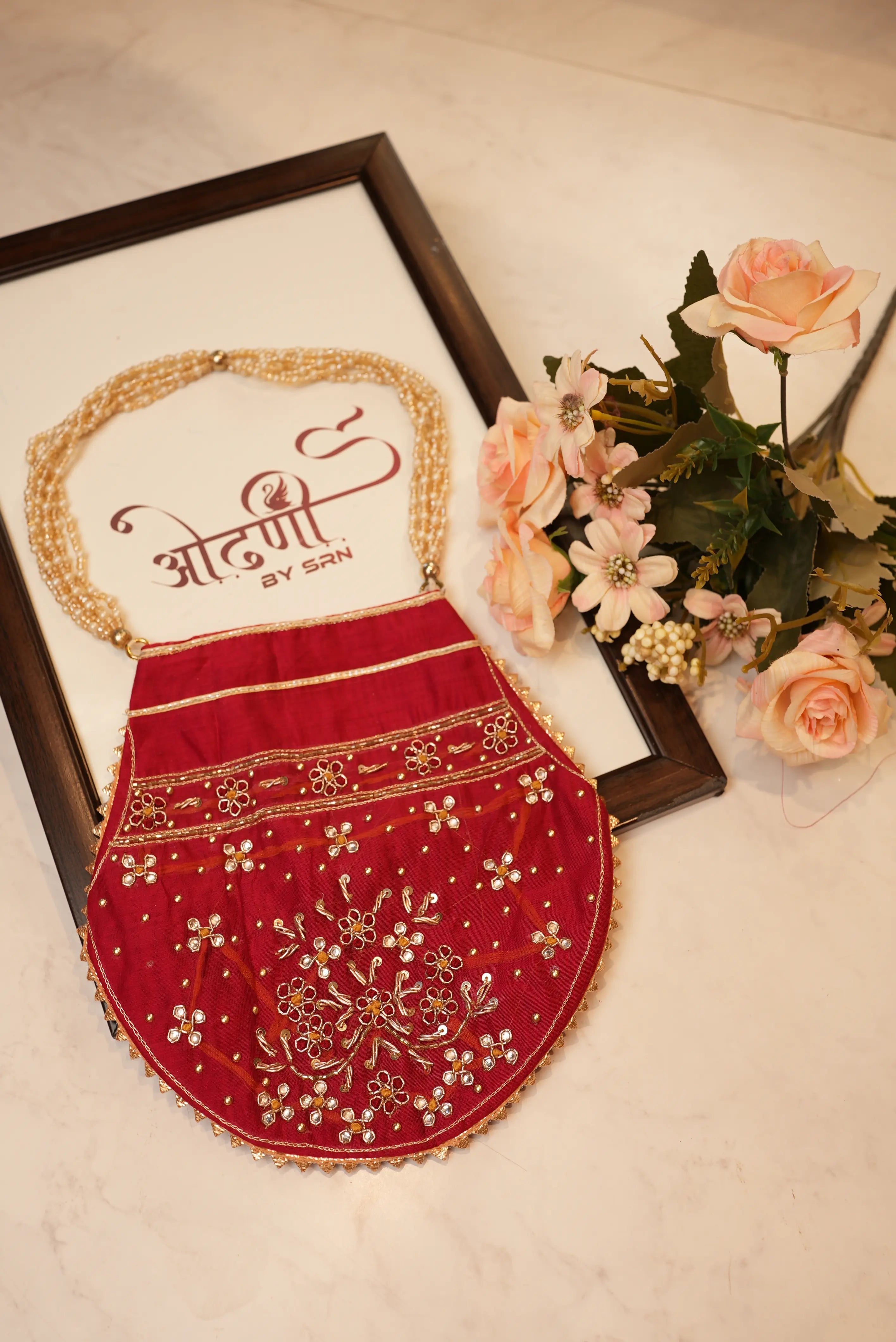 CHANDERI SILK FABRIC SUIT WITH HANDWORK HEAVY JARI DUPATTA WITH POTLI & JUTI (UNSTITCHED)