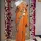 CUTWORK BORDER SAREE WITH AARI TARI WORK ON TISSUE FABRIC (WITH BLOUSE)    ##SR407