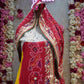 TRADITIONAL RAJASTHANI POMCHA ON PURE OJARIYA FABRIC WITH ZARDOSI AND ZERO GOTA PATTI WORK  (DOUBLE PATT) ##HC05