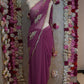 PEACOCK DESIGN SAREE WITH SEQUANCE WORK ON ROYAL GEORGETTE FABRIC  (RUNNING BLOUSE)   ##SR0365