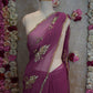 PEACOCK DESIGN SAREE WITH SEQUANCE WORK ON ROYAL GEORGETTE FABRIC  (RUNNING BLOUSE)   ##SR0365