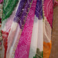 RAJATHANI FAMOUS MULTICOLOUR BANDHANI SAREE WITH LADU BANDEJ & CUTDANA BORDER AND BEATS WORK (WITH BLOUSE ) ##SR0367