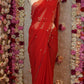KARWA CHOUTH SPECIAL HANDWORK SAREE ON GEORGETTE FABRIC WITH CUTDANA BORDER (WITH RUNNING BLOUSE) ##SR0368