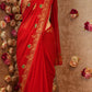 FESTIVAL SPECIAL RAJPUTI SAREE ON CHAMUNDA CHIFFON FABRIC (WITH CONTRAST GREEN BLOUSE)  ##SR0369