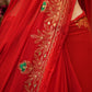 FESTIVAL SPECIAL RAJPUTI SAREE ON CHAMUNDA CHIFFON FABRIC (WITH CONTRAST GREEN BLOUSE)  ##SR0369