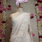 MOON WHITE COLOUR CELEBRITY SAREE ON ORGANZA FABRIC WITH APLIC WORK (WITH BLOUSE) ##SR0371