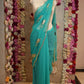 PEACOCK DESIGN SAREE WITH SEQUANCE WORK ON ROYAL GEORGETTE FABRIC  (RUNNING BLOUSE)   ##SR0365