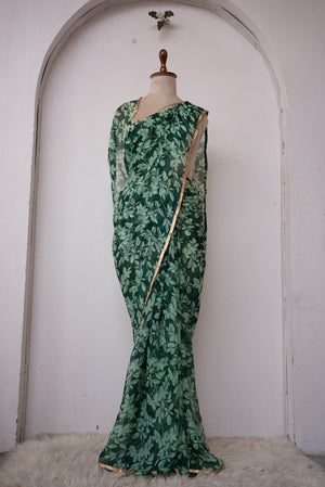 FLOWER PRINT ON CHIFFON FABRIC DAILY WEAR SAREE (WITHOUT BLOUSE) ##SR0173