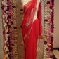 PEACOCK DESIGN SAREE WITH SEQUANCE WORK ON ROYAL GEORGETTE FABRIC  (RUNNING BLOUSE)   ##SR0365