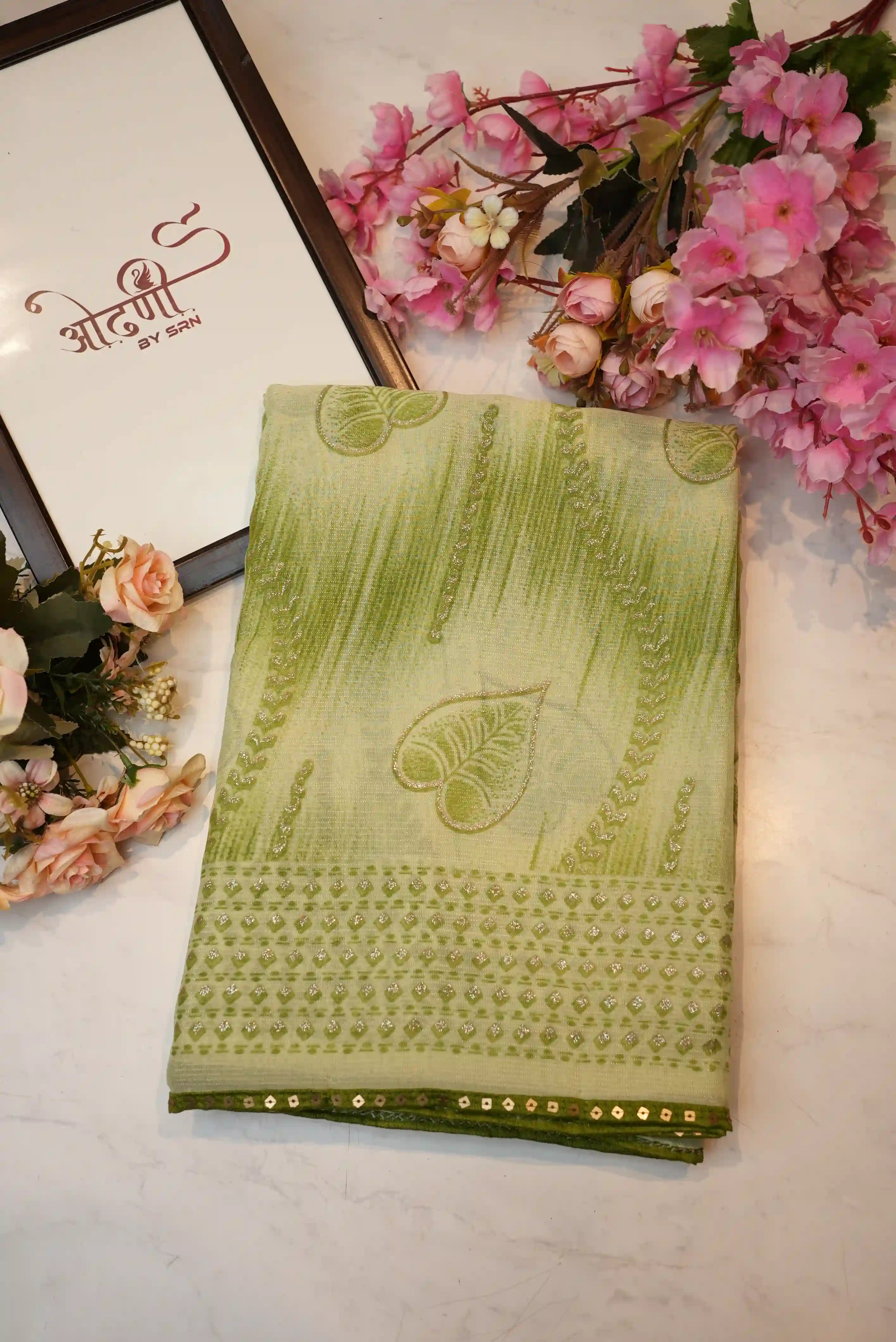 Synthetic Georgette Saree with Foil Print