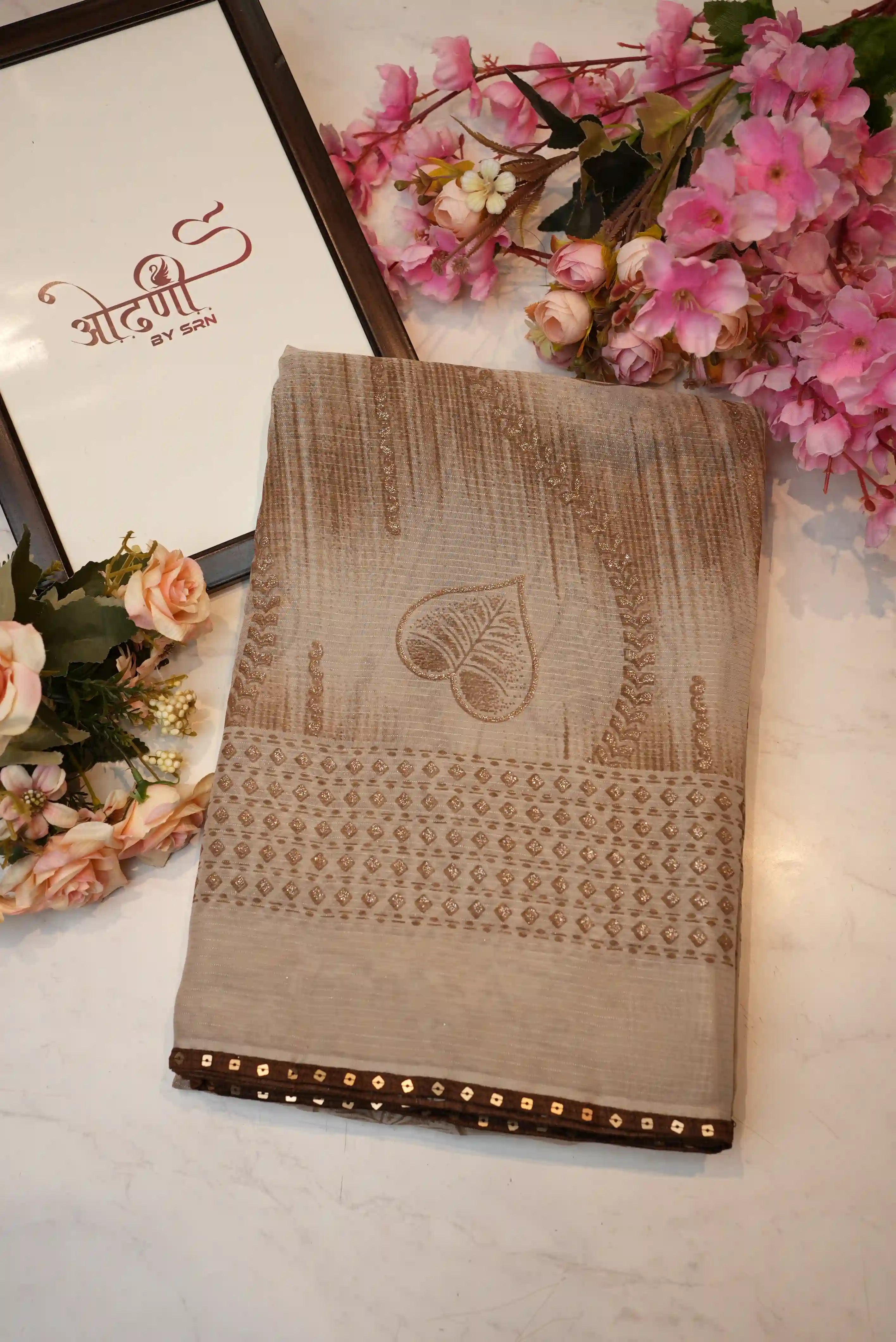 Synthetic Georgette Saree with Foil Print