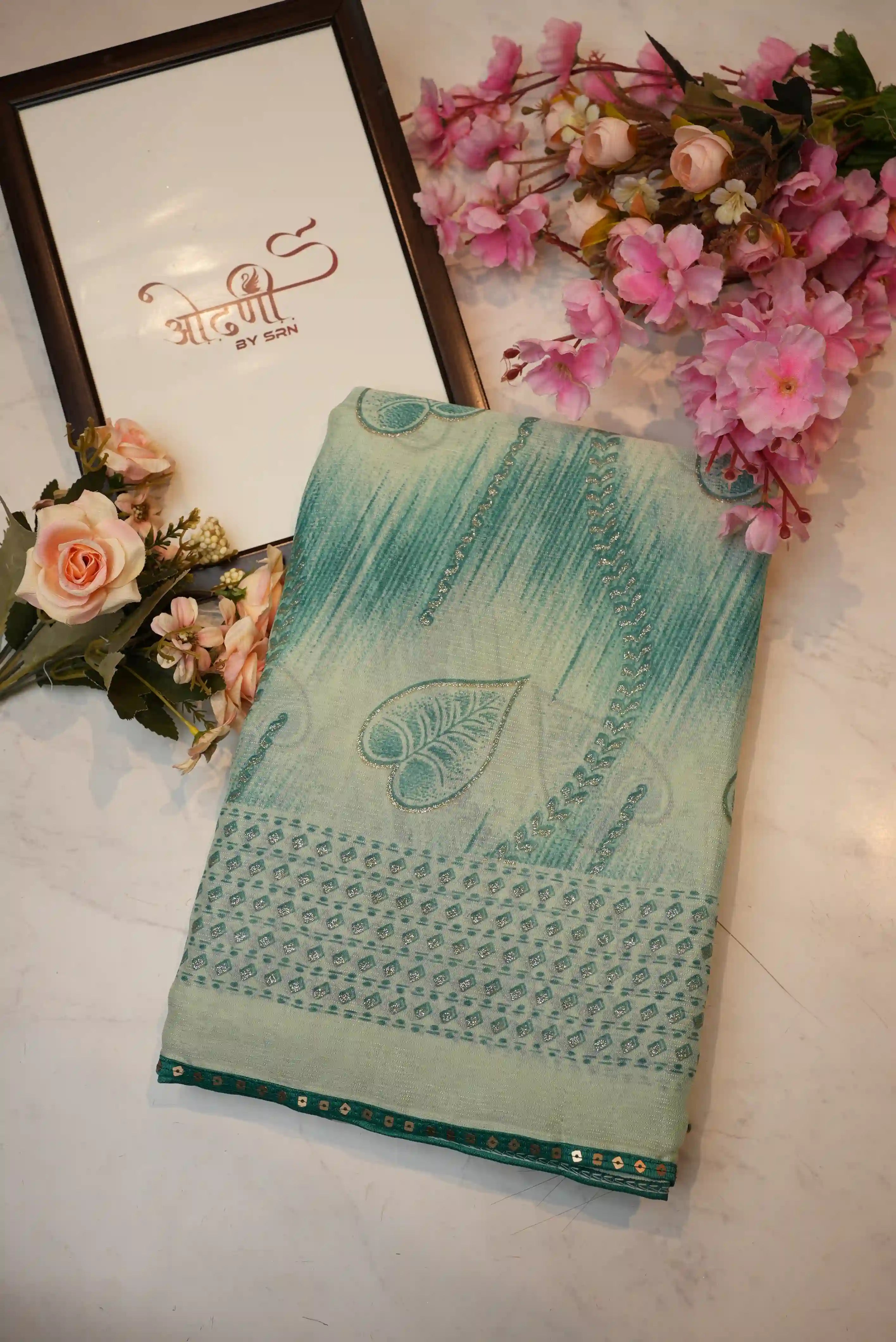 Synthetic Georgette Saree with Foil Print