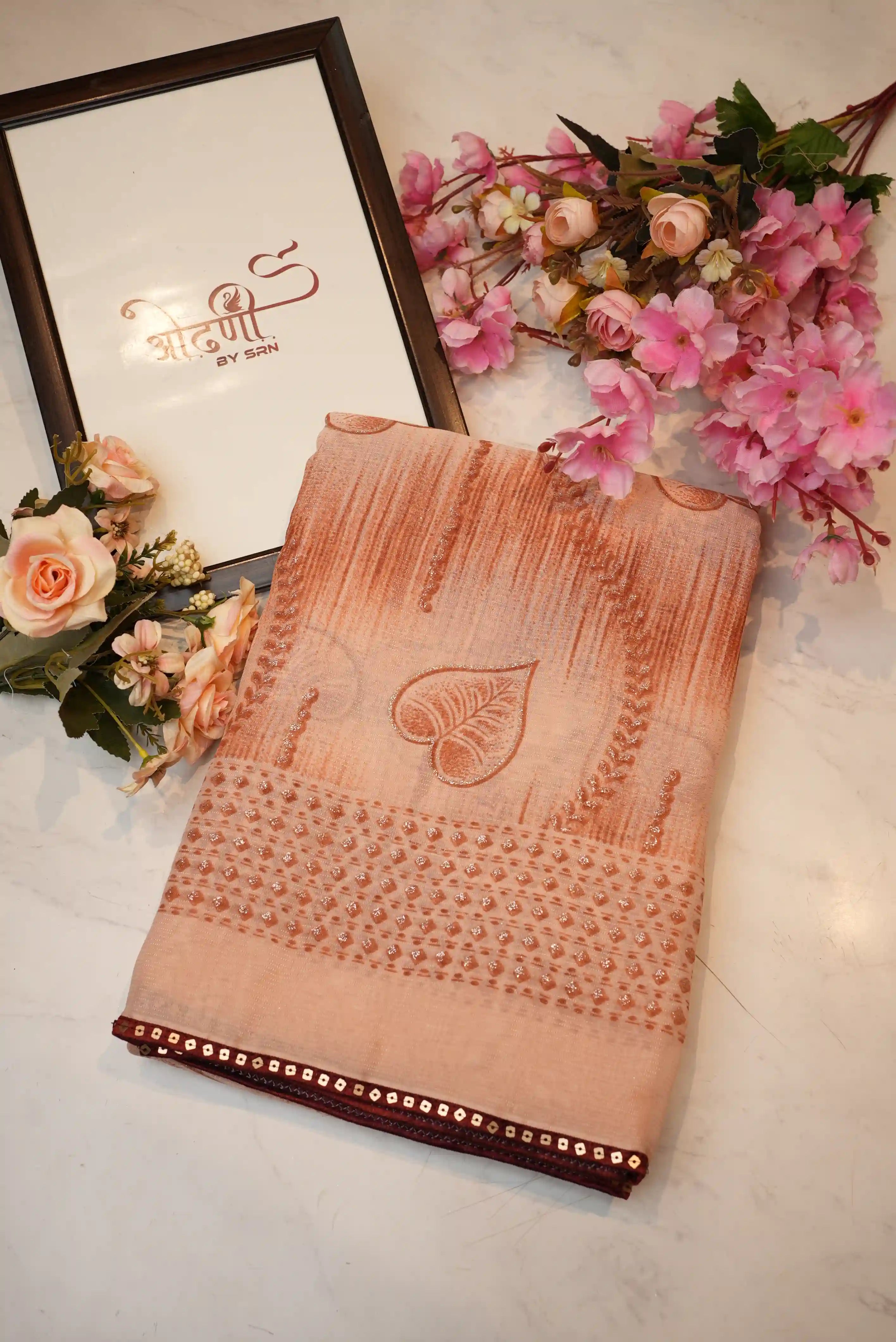 Synthetic Georgette Saree with Foil Print