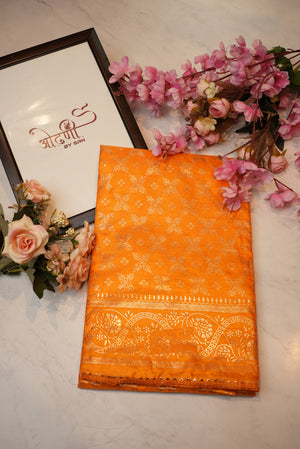 Dola silk fabric saree with foil print ##SR034