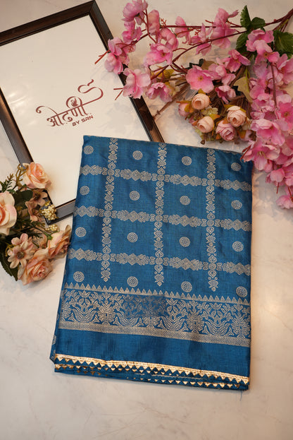 Dola silk fabric saree with foil print ##SR035