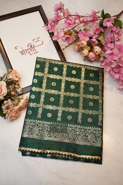 Dola silk fabric saree with foil print ##SR035