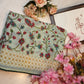 Syntnetic Net fabric saree with siroski buta & contrast blouse ##SR039