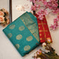 Dola fabric saree with foil print & heavy contrast blouse ##SR040