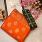 Dola fabric saree with foil print & heavy contrast blouse ##SR040