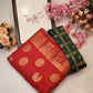 Dola fabric saree with foil print & heavy contrast blouse ##SR040