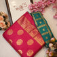 Dola fabric saree with foil print & heavy contrast blouse ##SR040