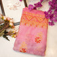 Weightless fabric saree with print & foil work & heavy contrast blouse ##SR041