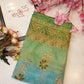 Weightless fabric saree with print & foil work & heavy contrast blouse ##SR041