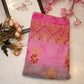 Weightless fabric saree with print & foil work & heavy contrast blouse ##SR041