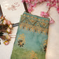 Weightless fabric saree with print & foil work & heavy contrast blouse ##SR041