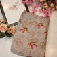 Weightless fabric flower print saree with cut border ##SR042