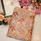 Weightless fabric flower print saree with cut border ##SR042