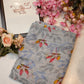 Weightless fabric flower print saree with cut border ##SR042