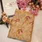 Weightless fabric flower print saree with cut border ##SR042