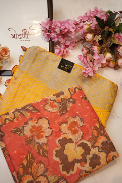 Couple saree set with matching blouse & kurta ##SR043