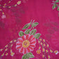 ROYAL CHINON FABRIC SAREE WITH FLOWER PRINT HANDWROK (WITH BLOUSE) ##SR0177