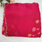 ROYAL CHINON FABRIC SAREE WITH FLOWER PRINT HANDWROK (WITH BLOUSE) ##SR0177