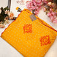 Rajasthani chunri print saree with contrast piping ##SR044