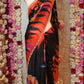 DIGITAL PRINT GLASS SILK SAREE WITH HANDWORK (WITH BLOUSE) ##SR372