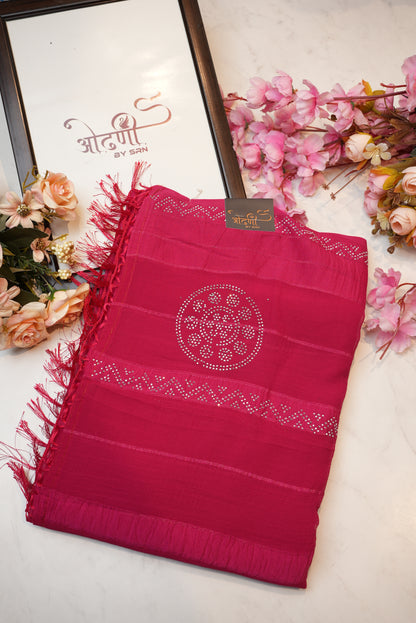 Georgette Fabric satin patta saree with sirosri work ##SR046