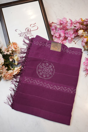 Georgette Fabric satin patta saree with sirosri work ##SR046